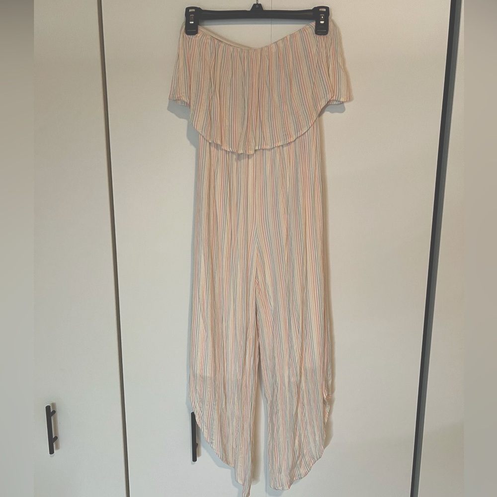 Rainbow stripe strapless jumper